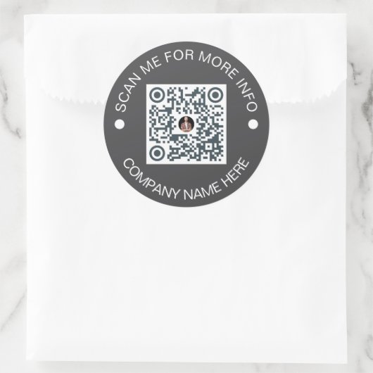 Custom QR Code Round Vinyl Waterproof Business Runder Aufkleber (Tasche)