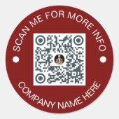 Custom QR Code Round Vinyl Waterproof Business Runder Aufkleber (Vorderseite)