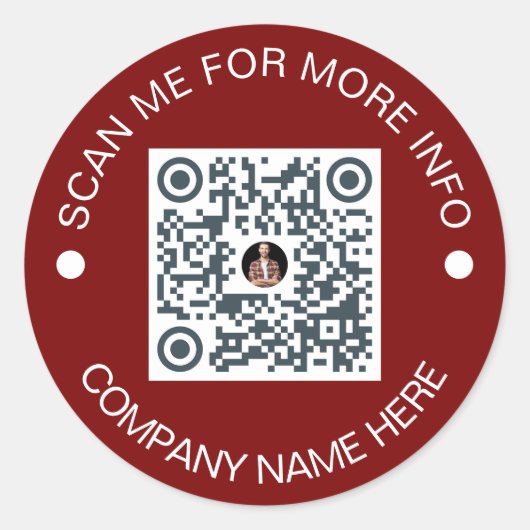 Custom QR Code Round Vinyl Waterproof Business Runder Aufkleber (Vorderseite)