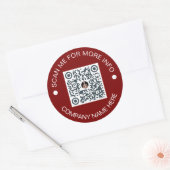 Custom QR Code Round Vinyl Waterproof Business Runder Aufkleber (Umschlag)