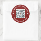 Custom QR Code Round Vinyl Waterproof Business Runder Aufkleber (Tasche)