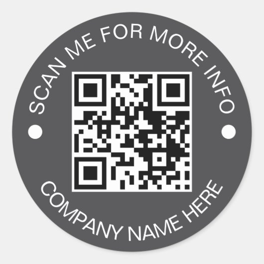 Custom QR Code Round Vinyl Waterproof Business Runder Aufkleber (Vorderseite)