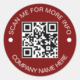 Custom QR Code Round Vinyl Waterproof Business Runder Aufkleber