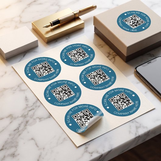 Custom QR Code Round Vinyl Waterproof Business Runder Aufkleber