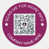 Custom QR Code Round Vinyl Waterproof Business Runder Aufkleber (Vorderseite)