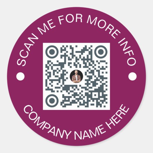 Custom QR Code Round Vinyl Waterproof Business Runder Aufkleber (Vorderseite)