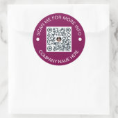 Custom QR Code Round Vinyl Waterproof Business Runder Aufkleber (Tasche)