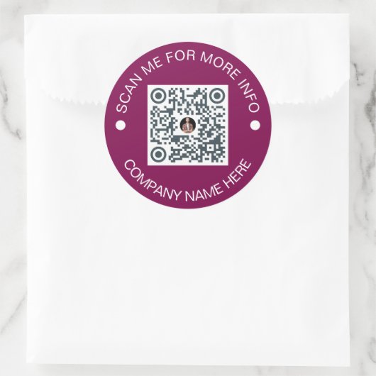 Custom QR Code Round Vinyl Waterproof Business Runder Aufkleber (Tasche)