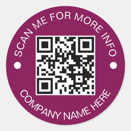 Custom QR Code Round Vinyl Waterproof Business Runder Aufkleber (Vorderseite)
