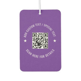 Custom QR Code Scan Info Air Freshener Design Autolufterfrischer