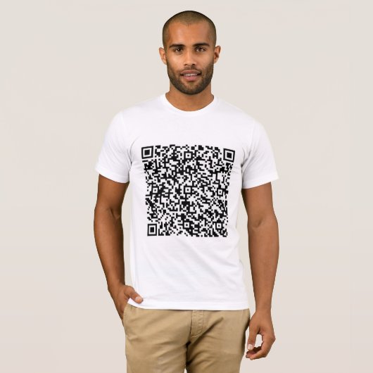 Custom QR Code Scan Info Funny Gift T - Shirt (Vorne ganz)