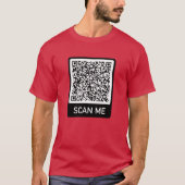 Custom QR Code Scan Info T - Shirt Funny Gift (Vorderseite)