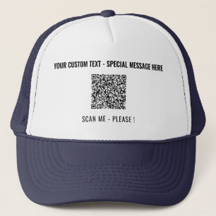 Custom QR Code Scan Info und Text Trucker Hat Truckerkappe