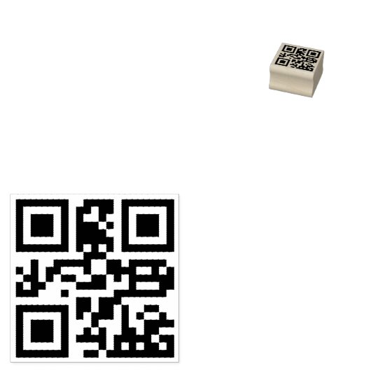 Custom QR Code Scannable Website Address Rubber St Gummistempel (Stempel)