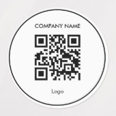 Custom qr code simple white business logo Label Etiketten (Design 2)