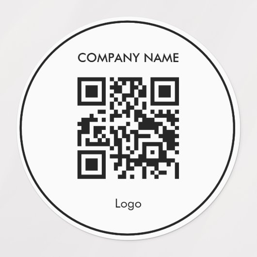 Custom qr code simple white business logo Label Etiketten (Design 2)