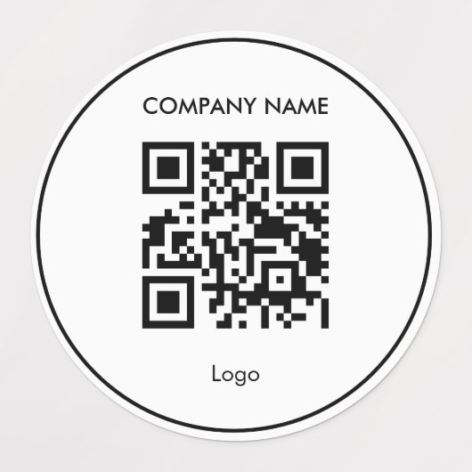 Custom qr code simple white business logo Label Etiketten (Design 1)