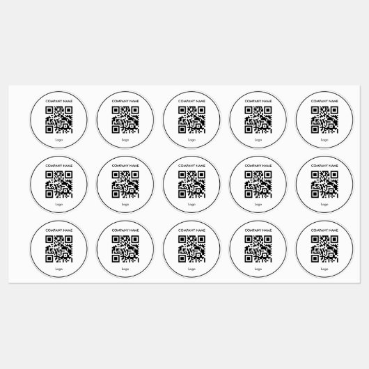 Custom qr code simple white business logo Label Etiketten (Blatt)