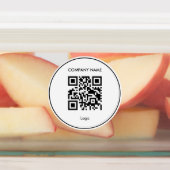 Custom qr code simple white business logo Label Etiketten (Befestigt)