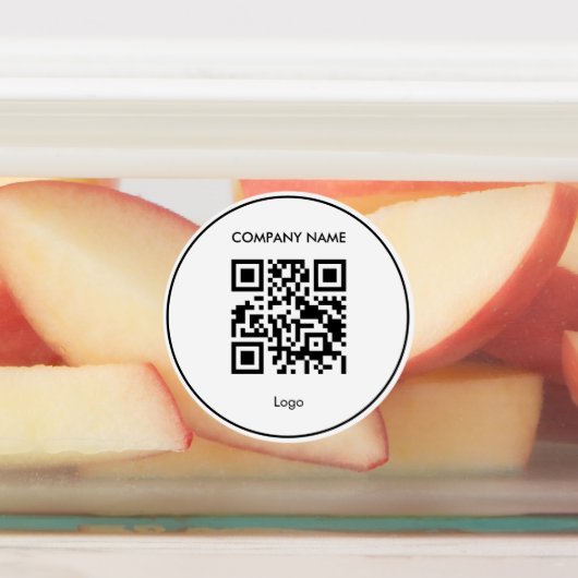 Custom qr code simple white business logo Label Etiketten (Befestigt)