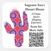 Custom QR Code Small Business Promo Aufforderung z Quadratischer Aufkleber (Vorderseite)