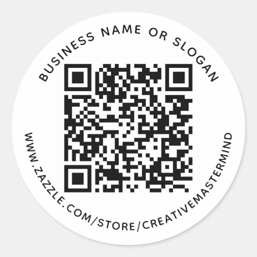 Custom QR Code Small Business Promotion Sticker (Vorderseite)