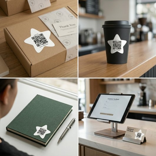 Custom QR Code Star Shaped Sticker 
