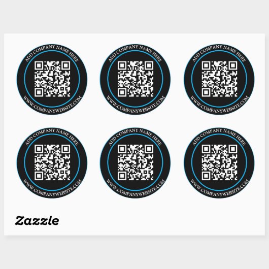 Custom QR Code Text Black White Classic  Runder Aufkleber (Blatt)