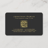 Custom QR Code Typografie Gold Text Name Script Visitenkarte (Rückseite)