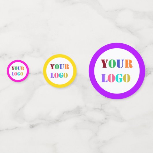 Custom QR Code und Business Logo Company Confetti Konfetti (Rückseiten)