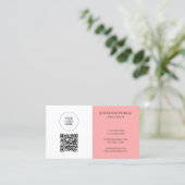 Custom QR Code Upload Logo Here Create Your Own Visitenkarte (Stehend Vorderseite)