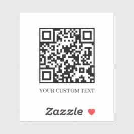 Custom QR Code | Upload Your Own Text Design Aufkleber