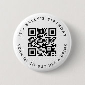 Custom Qr codes Cash App Birthday Button, Gastgesc Button (Vorderseite)