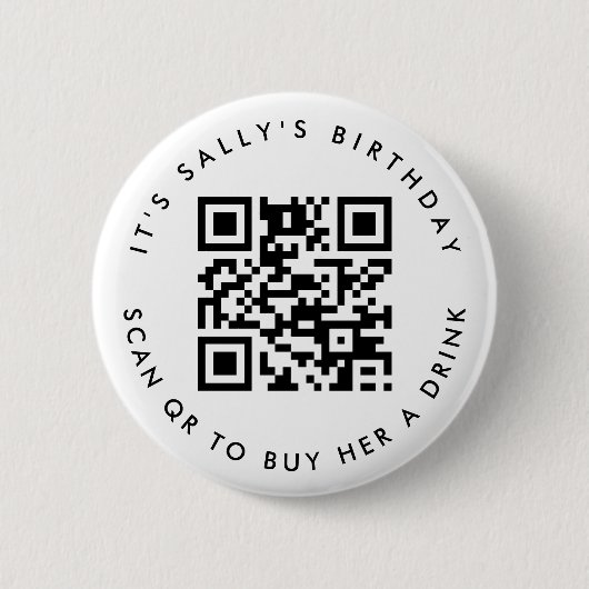 Custom Qr codes Cash App Birthday Button, Gastgesc Button (Vorderseite)