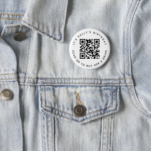 Custom Qr codes Cash App Birthday Button, Gastgesc Button (Beispiel)