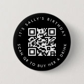 Custom Qr codes Cash App Birthday Button, Gastgesc Button (Vorderseite)
