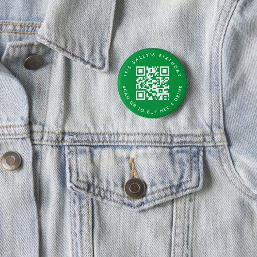 Custom Qr codes Cash App Birthday Button, grün Button (Beispiel)