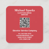 Custom QR Elevator Contractor Quadratische Visitenkarte (Rückseite)