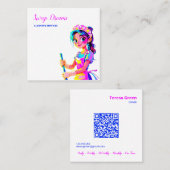 Custom QR Housemaid Housekeeper Quadratische Visitenkarte (Vorne/Hinten)