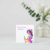 Custom QR Housemaid Housekeeper Quadratische Visitenkarte (Stehend Vorderseite)