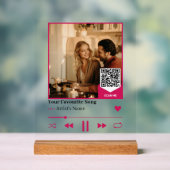 Custom QR Music Photo Plaque with Romantic Album  Acrylschild (Neutral)