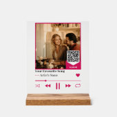 Custom QR Music Photo Plaque with Romantic Album  Acrylschild (Vorderseite)