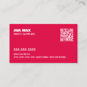 Custom QR Party Planner Ballon Visitenkarte (Rückseite)