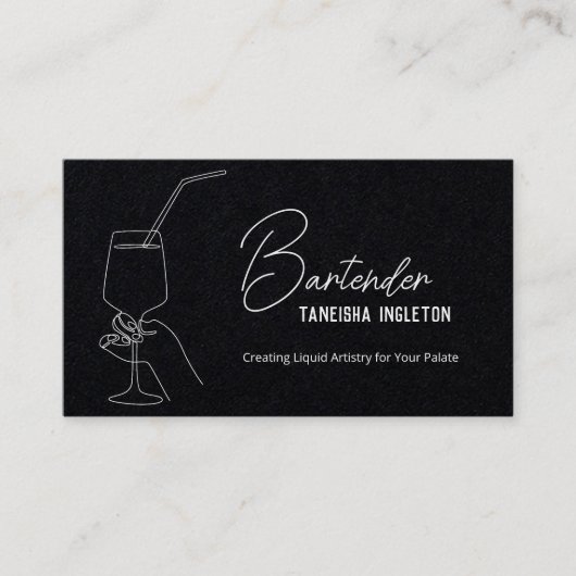 Custom QR Premium Barkeeper Telefonnummerkarte (Vorderseite)