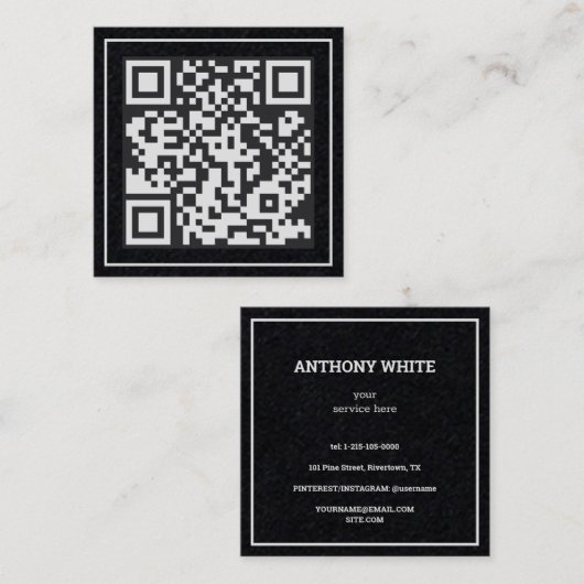 Custom QR Premium Quadratische Visitenkarte (Vorne/Hinten)