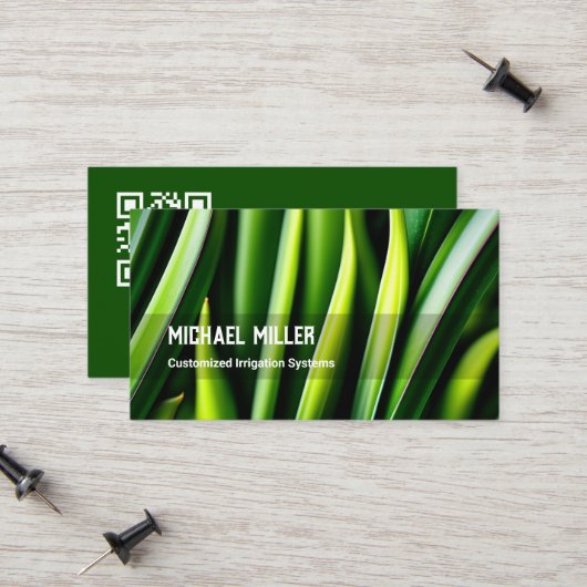 Custom QR Rasenmähen Telefonnummerkarte (Vorderseite/Rückseite Beispiel)