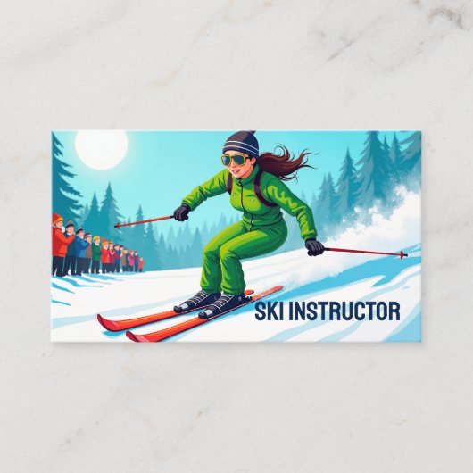 Custom QR Ski Instructor Visitenkarte (Vorderseite)