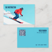 Custom QR Ski Instructor Visitenkarte (Vorne/Hinten)