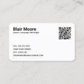 Custom QR Speech Therapist Visitenkarte (Rückseite)