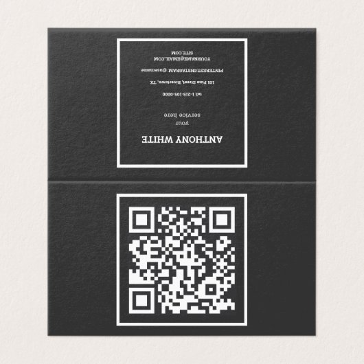 Custom QR Visitenkarten (Außenseite Aufgefaltet)